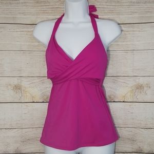 Athleta Tara Fuscha Pink Halter Tankini Swim Top